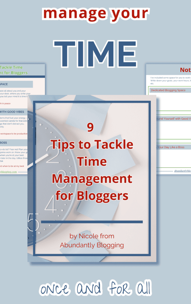 Freebie landing page image Manage your time 1 - Meet Nicole by Abundantly Blogging